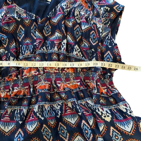 Old Navy Top NWT Women's 3x Blouson Sleeveless Colorful Fairy Navy Pop of Pink - Picture 6 of 7